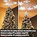 OurWarm Christmas Tree Topper Lighted Star Tree Toppers with LED Rotating Snowflake Projector Lights, 3D Hollow Silver Star Snow Tree Topper for Christmas Tree Decorations