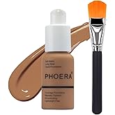 Glamza Phoera Foundation Set with Makeup Brush - Matte Cream Foundation Kit with 109 (Mocha) Shade & Applicator - Full Coverage Concealer - 24hr Oil Control - 30ml