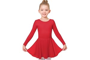 Stelle Ballet Leotards for Girls Long Sleeve Toddler Dance Leotard Outfits with Skirt Classic(Little/Big Kid)