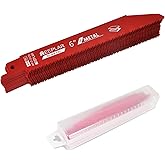 25 Pack 6 inch 14/18 TPI Bi-Metal Auto Dismantling Sawzall Blade for Metal, 6” 18-TPI Reciprocating Saw Blades Replace Milwau