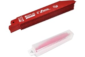 25 Pack 6 inch 14/18 TPI Bi-Metal Auto Dismantling Sawzall Blade for Metal, 6” 18-TPI Reciprocating Saw Blades Replace Milwau