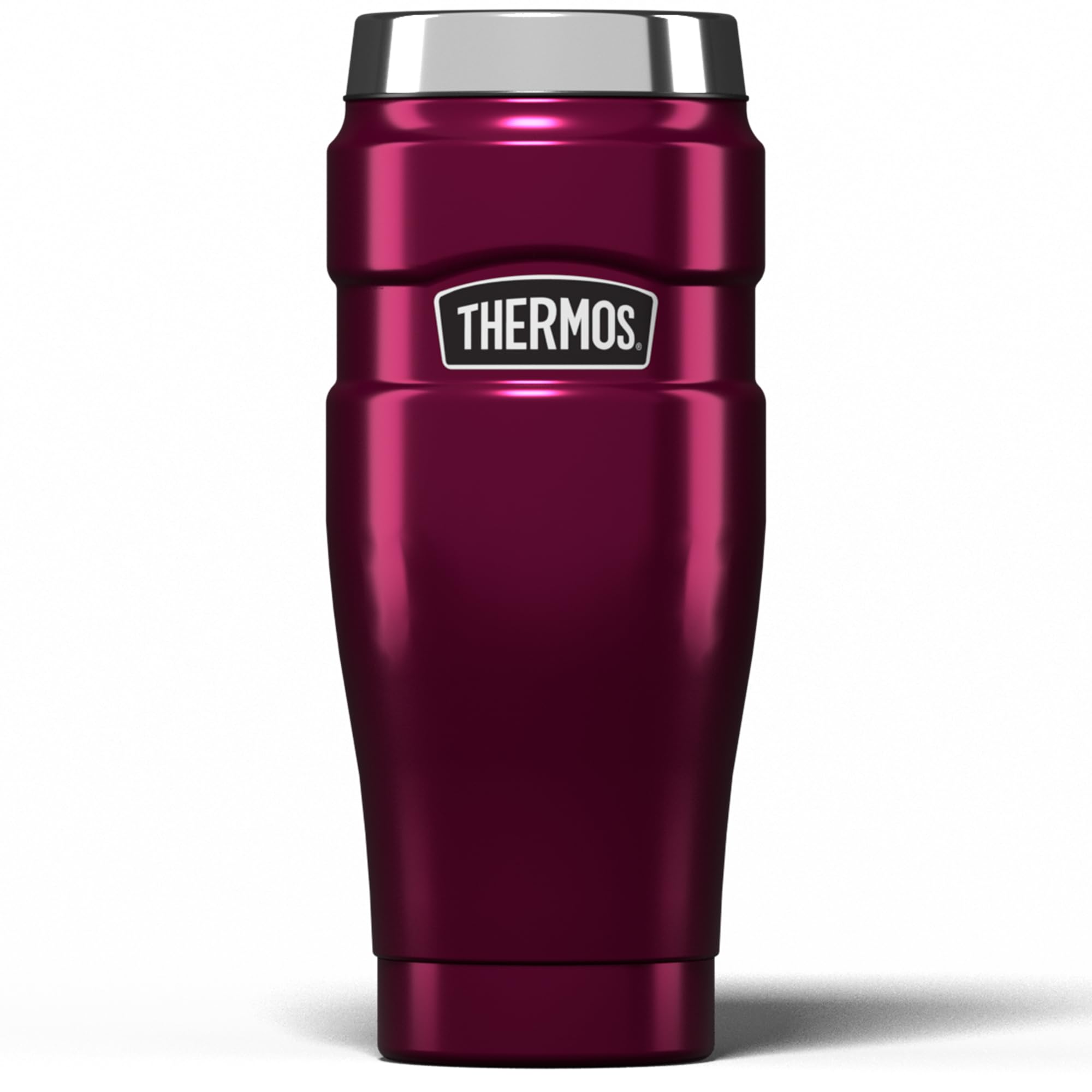 Thermos Stainless King Travel Tumbler & Multi- Purpose Flask- 470ml Insulated Hot & Cold Water Bottle for Daily Commute & Weekend Adventures - Sleek Design in Raspberry, 5-Year Durability