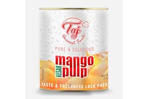 TAJ GOURMET FOODS TAJ Kesar Mango Pulp Puree | Great for Lassi Shake | 30-Ounce (850g)