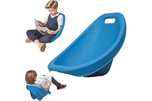 Scoop Rocker Chair Blue, Flexible Seating for Classroom Elementary, Floor Chair with Back Support, Portable Plastic Reading C