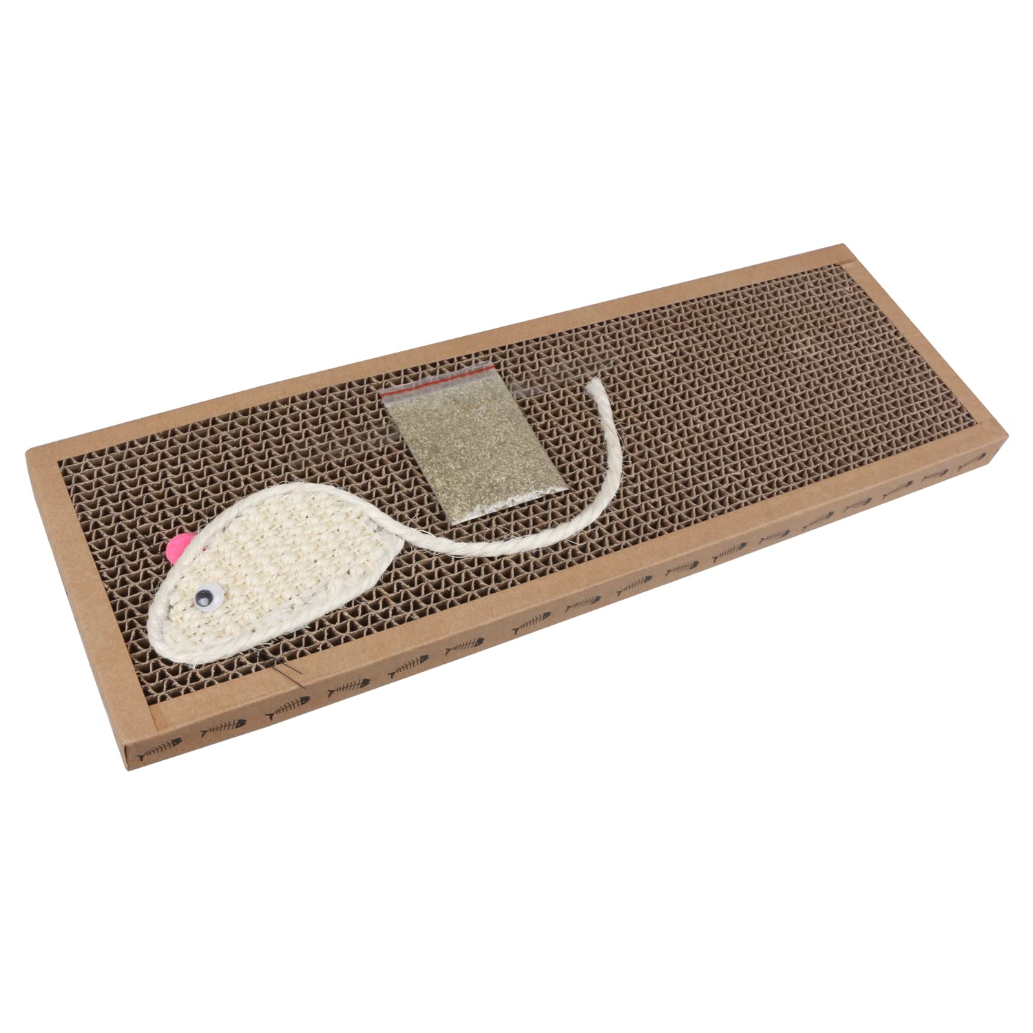 Nobleza - Cat Scratching Board with Sisal Play Kitten Scratch Corrugated Card Board with Free Catnip,(38 * 12.5 * 1.8) cm