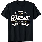 Rustic Motor City Classic Detroit Michigan 1701 USA Gift T-Shirt