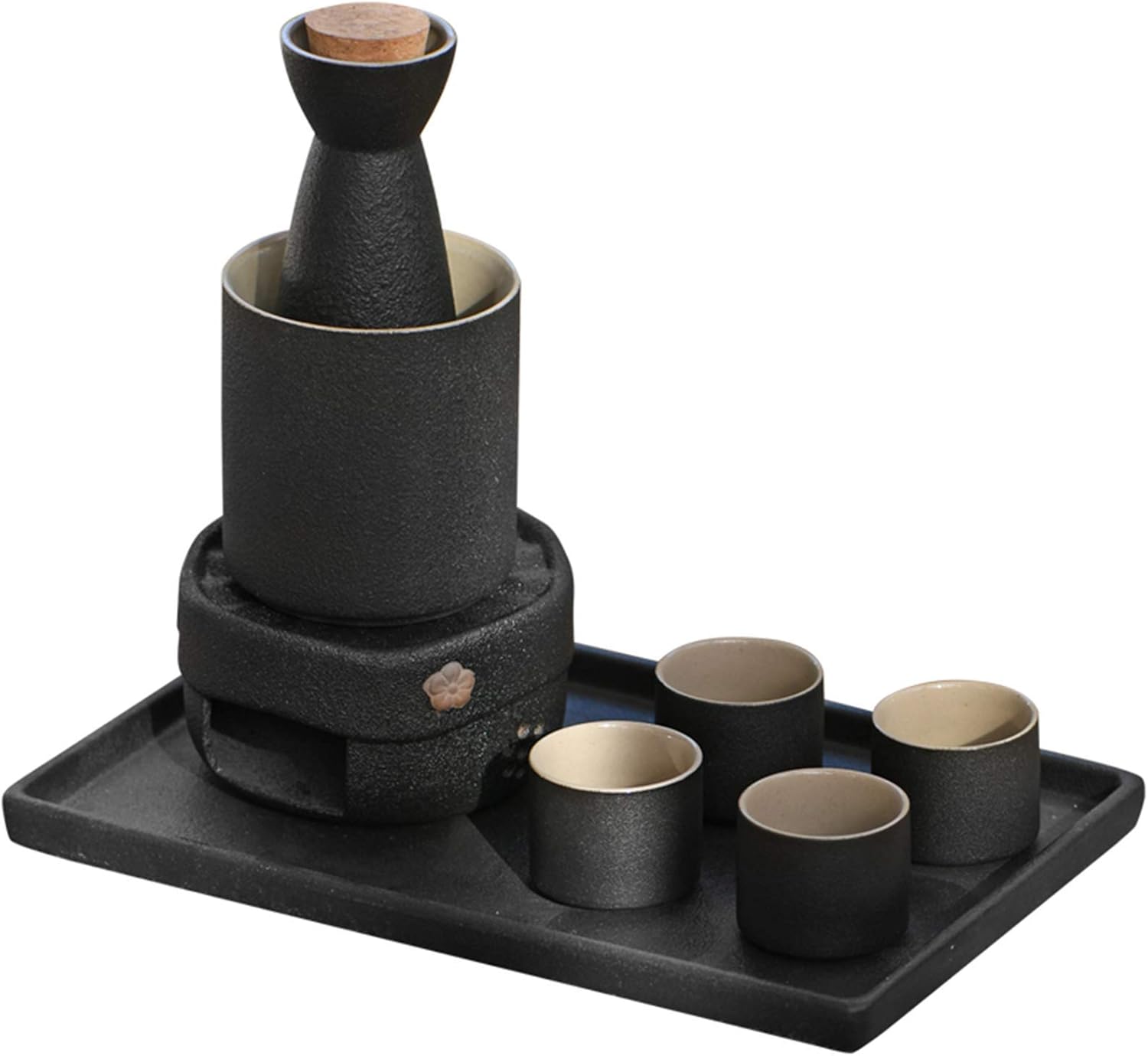 Sake Set and Cups with Warmer Sake Cup Set 8Piece with Warm Stoves