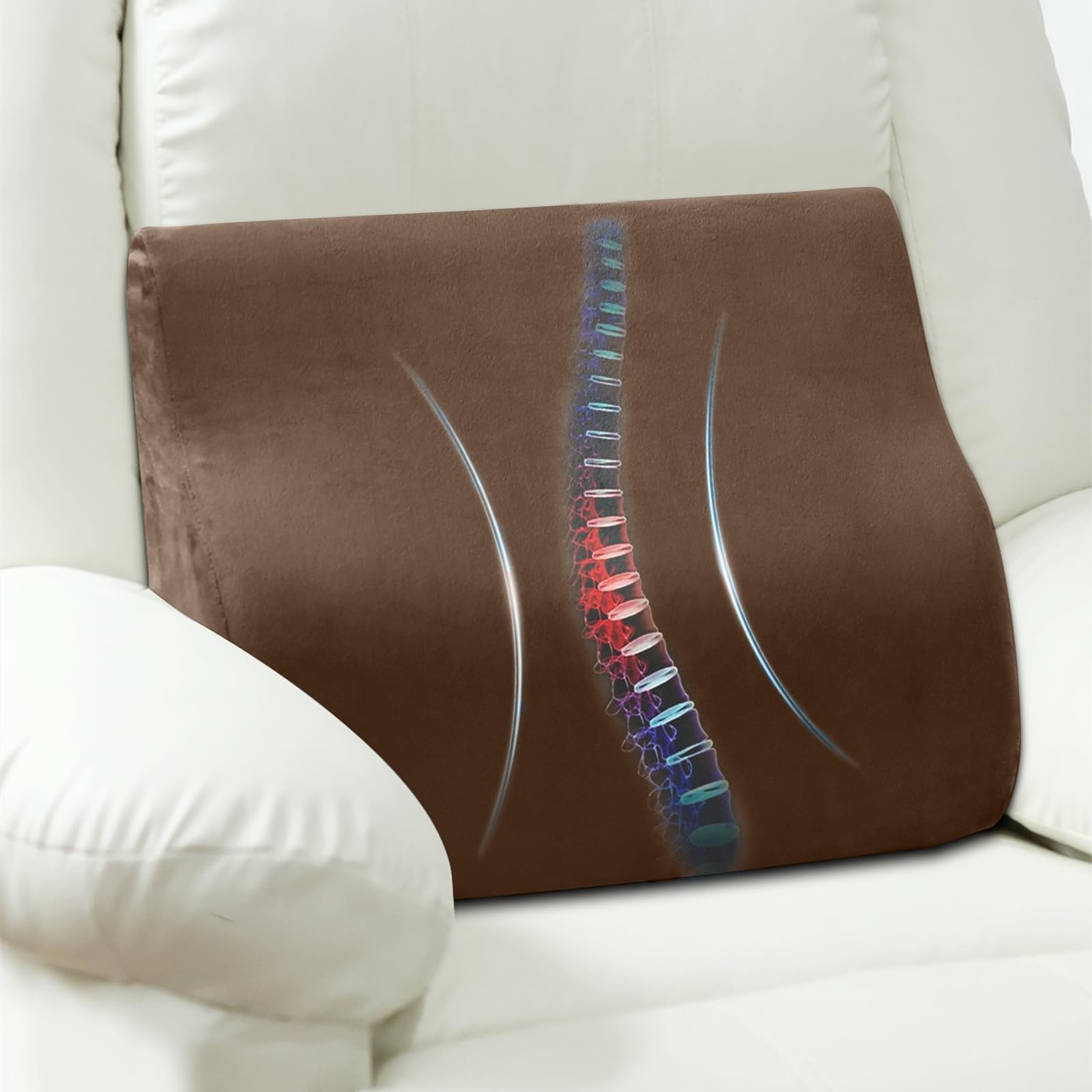 Photo 1 of AHUAWA Lumbar Support Pillow for Recliner Chair and Couch, Memory Foam Back Cushion Ergonomic Large Back Support Pillow for Lower Back Pain Relief, with Soft Velvet