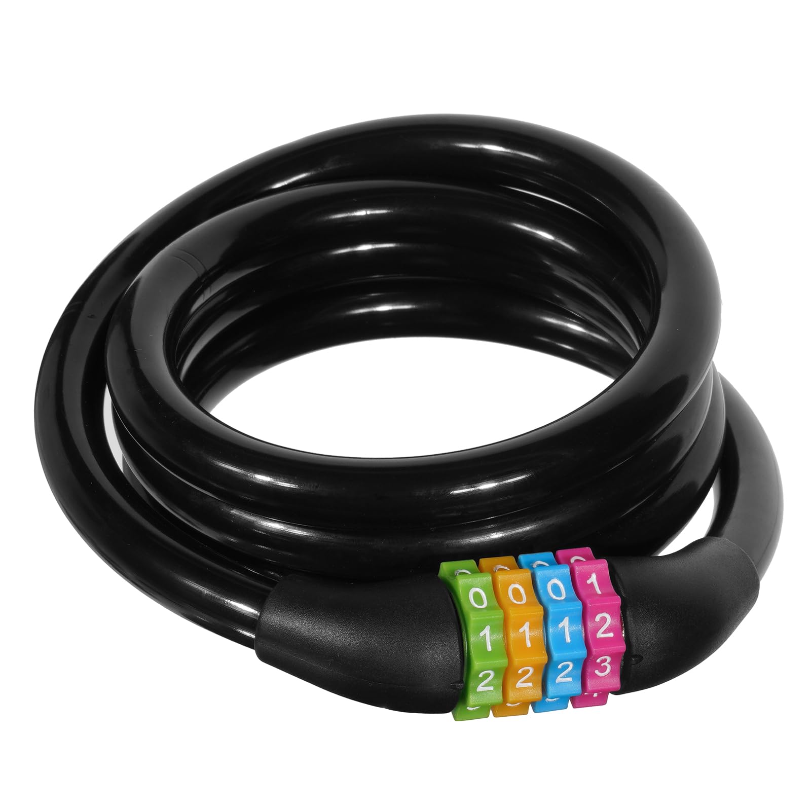 Ainiv Bicycle Padlock, 120 cm Anti-Theft Cable Lock with 4 Digits Intelligent Code Anti-Theft Code for Bicycle, Scooter, Motorcycles, Mountain Bike – Black