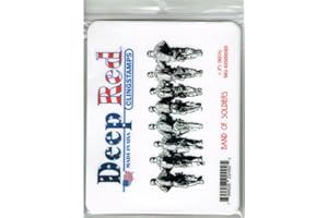 Deep Red Stamps Band of Soldiers Rubber Stamp 4 x 1.5inches