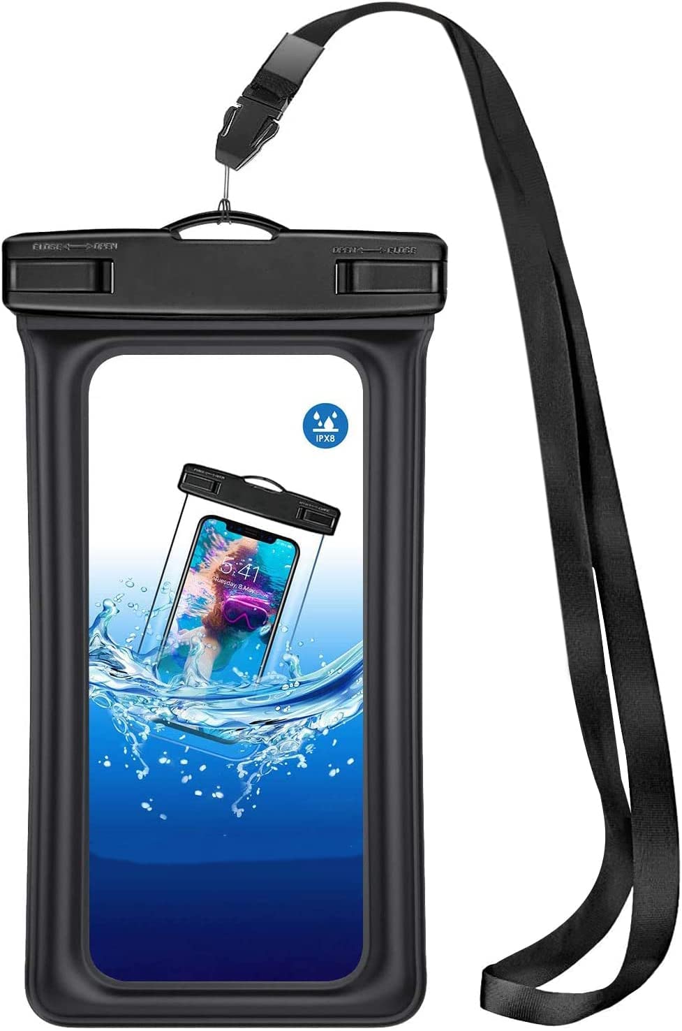 For iPhone 17e Waterproof Phone Pouch, iPhone 17 / 17 Pro / 17 Pro Max / iPhone Air /iPhone 16e / 16 / 16 Plus / 16 Pro / 16 Pro Max / 15 Pro Plus Pro Max / 14 / 13 12 11 X XS Max XR SE 7 8 (BLACK)