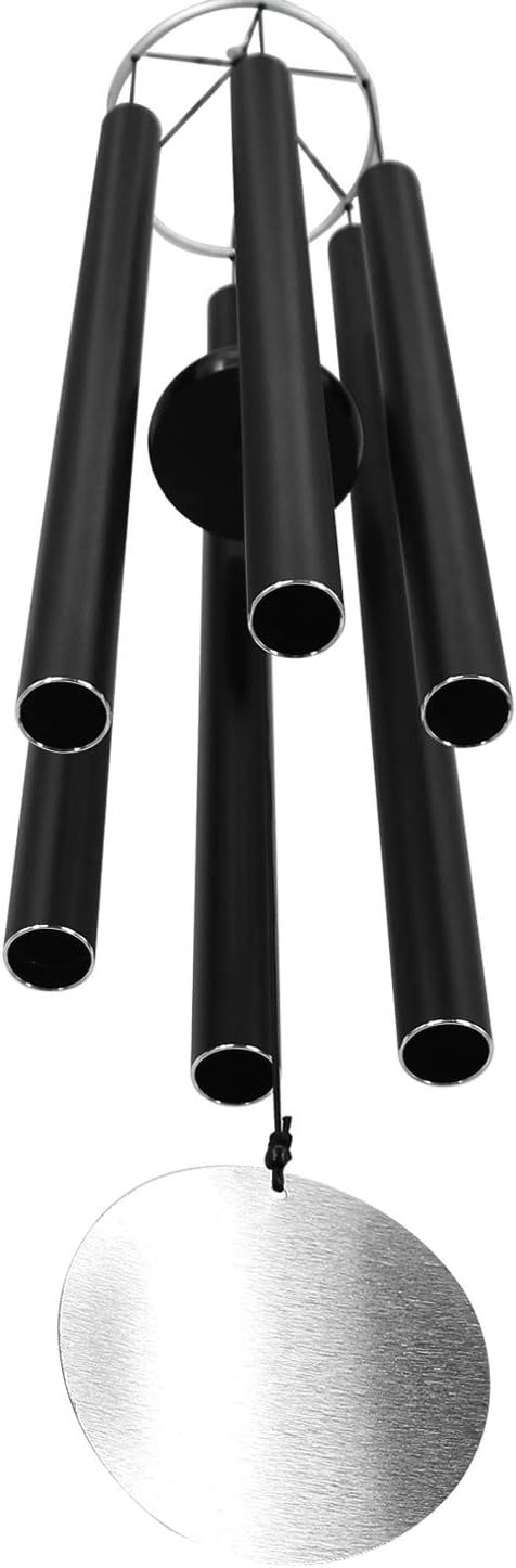ASTARIN Large Wind Chimes Outdoor Deep Tone, 45Inch Sympathy Wind Chimes for Outside with 6 Tubes Tuned Relaxing Melody, Memorial Wind Chimes Large for Mom, Garden Decor, Black : Garden & Outdoor