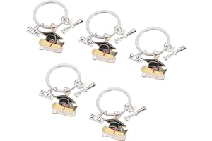 Zerodeko 2026 Graduation Keychain Set 5pcs Metal Enamel Class of 2026 Keepsake Pendant Gift for Graduates