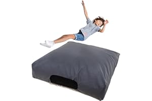 MATINI HOME Matini Sensory Crash Pad for Kids & Adult – Crash Mat with Foam Blocks, Waterproof Cover, Non Slip Bottom, Soft Fabric Sensory Pads, Landing Mat for Jumping, Relaxing & Play - 48" x 48" (Dark Grey)