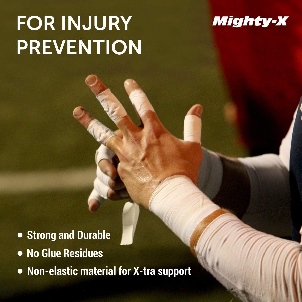 Mighty-X White Athletic Tape + PreWrap - 4 Pack - Easy to Tear with No Sticky Residue - Used as: Ankle Tape, Climbing Tape, Boxing Tape - Sports Tape Athletic - 1.5in x 45ft: Sports & Outdoors