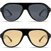 VANLINKER Retro Aviator Polarized Sunglasses for Men Women Trendy 70s Vintage Plastic Frame Sun Glasses VL9750