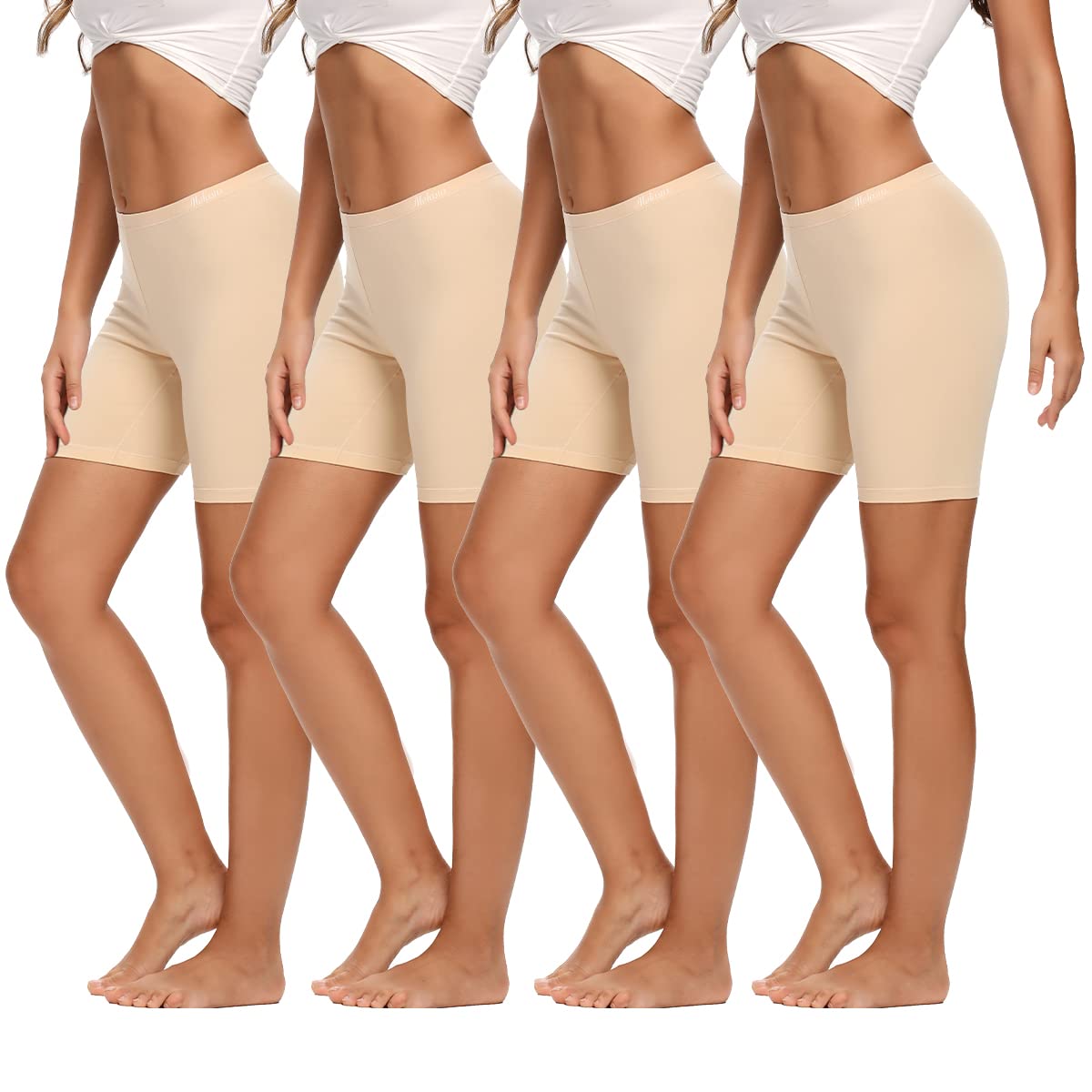 Photo 1 of Molasus Womens Boxer briefs Cotton Boy Shorts Underwear Anti Chafing Bike Short Long Leg Under Shorts Beige 4 Pack X-Large