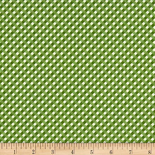 Riley Blake Autumn Love Gingham Green Fabric by The Yard