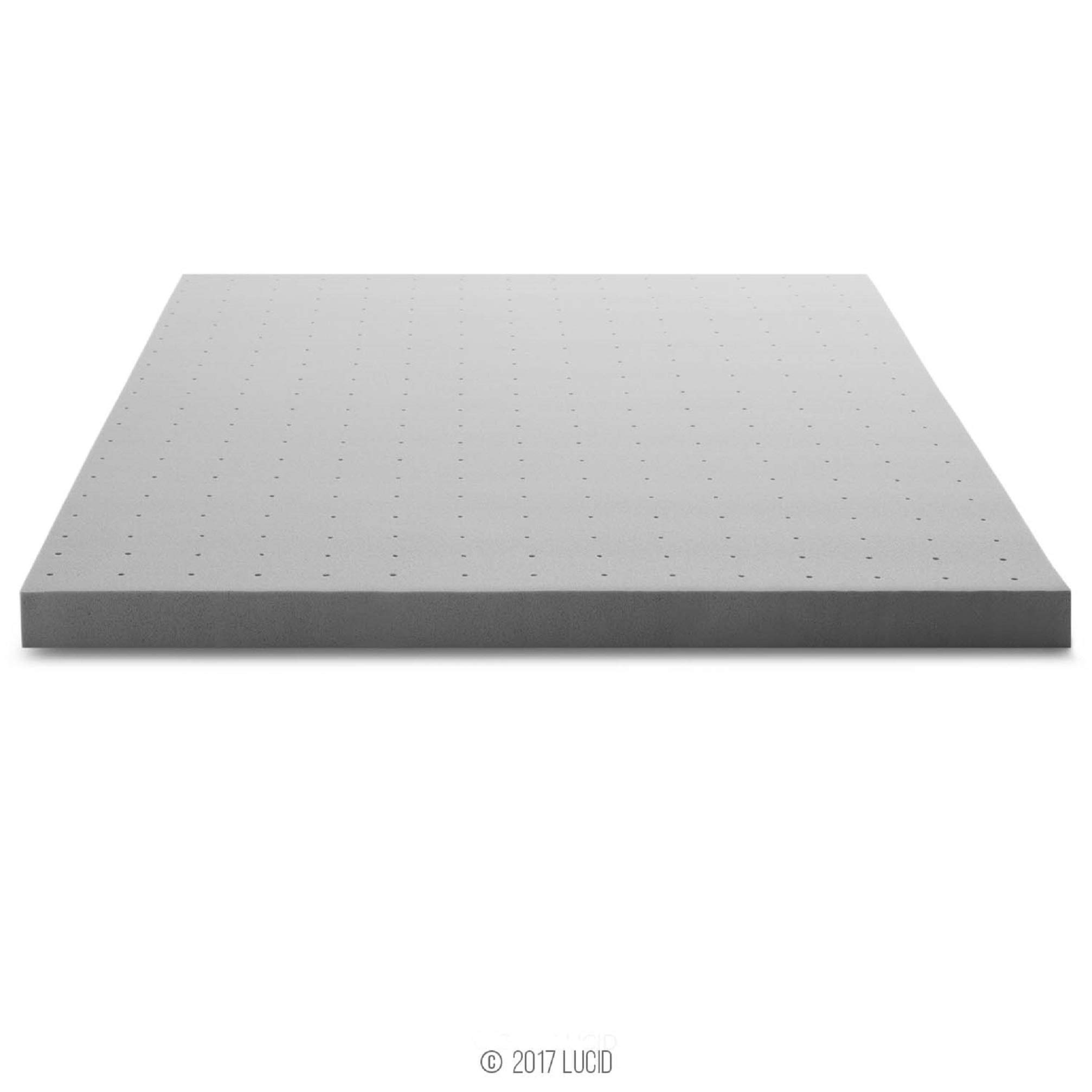LUCID 3 Inch Bamboo Charcoal Memory Foam Mattress Topper - Cal King