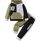 Vitalique 2-6T Toddler Baby Boy Clothes Color Blocking Hoodies + Pants Fall Winter Outfits