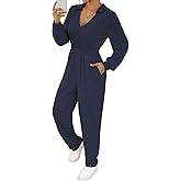 Pink Queen Jumpsuits for Women Collar V Neck Long Sleeve Rompers Casual Sport Outfits