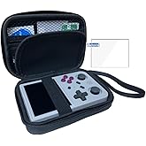 Xmaspanda Carrying Case with Screen Protector for RG353V / XU10 / RG35XX / RG353VS / R36S, Portable Game Console Storage Case, Retro Game Console Carrying Bag