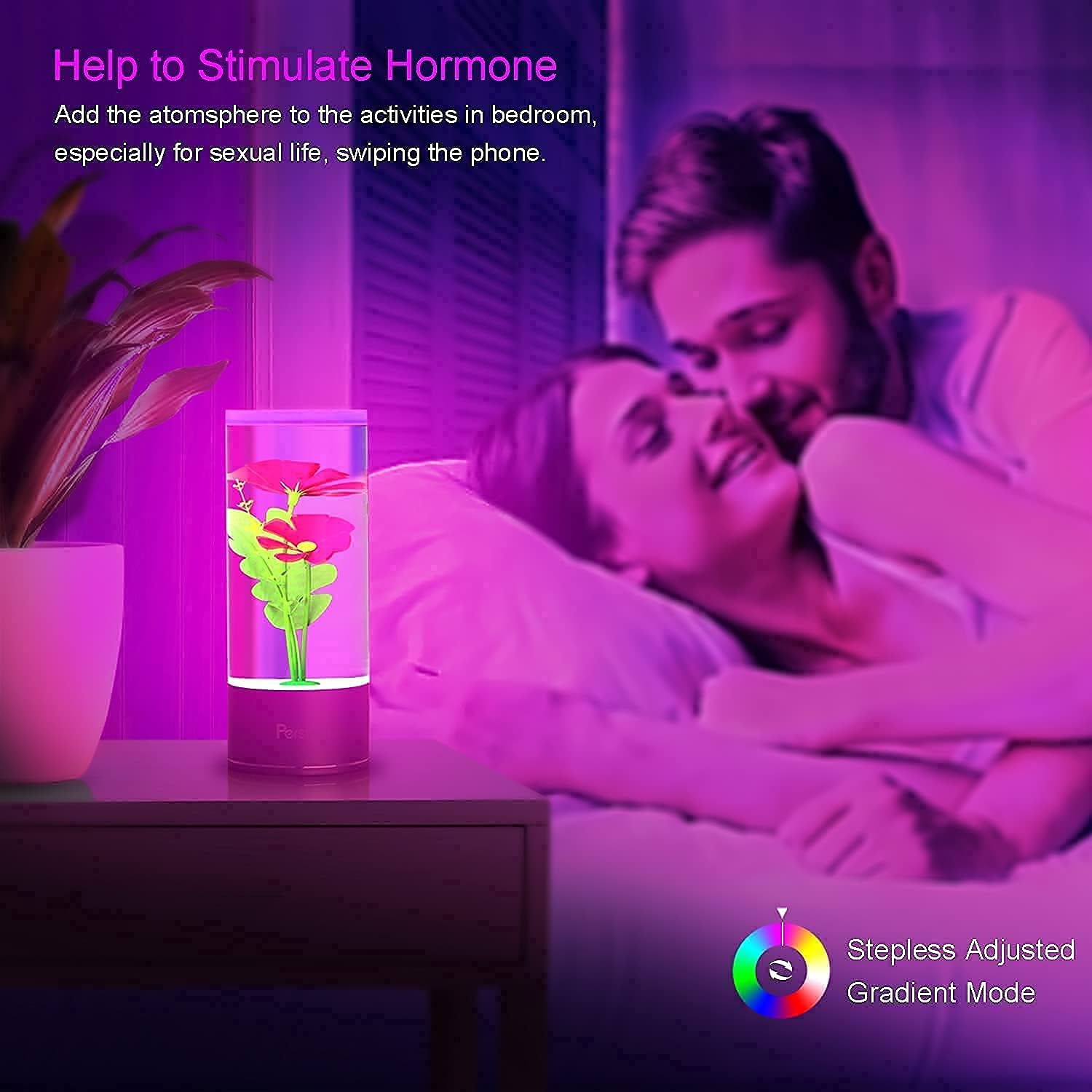 Perstom Night Light for Adult, Ornamental Water Shade & Different Color Adjusted, Light Color More Saturated Softer Than RBG 256, Red Light - - 