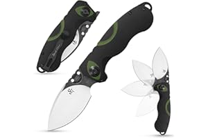Sitivien ST162 Folding Knife,AUS-10 Steel Blade with G10 Handle Pocket Knife EDC Tool Knife for Outdoor Camping,Hiking,Hunting,Fishing(Green)