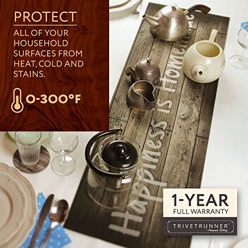 Trivetrunner :Decorative Trivet and Kitchen Table Runners Handles Heat Up to 300F, Anti Slip, Hand Washable, and Convenient for Hot Dishes and Pots,Hand Washable (Wood Rustic) - Thumbnail 7