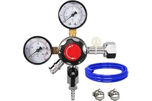 Homebrew Keg Kit include CO2 Regulator, 5ft Red Gas Line Worm Clamps for Cornelius Keg Kegging Parts by PERA