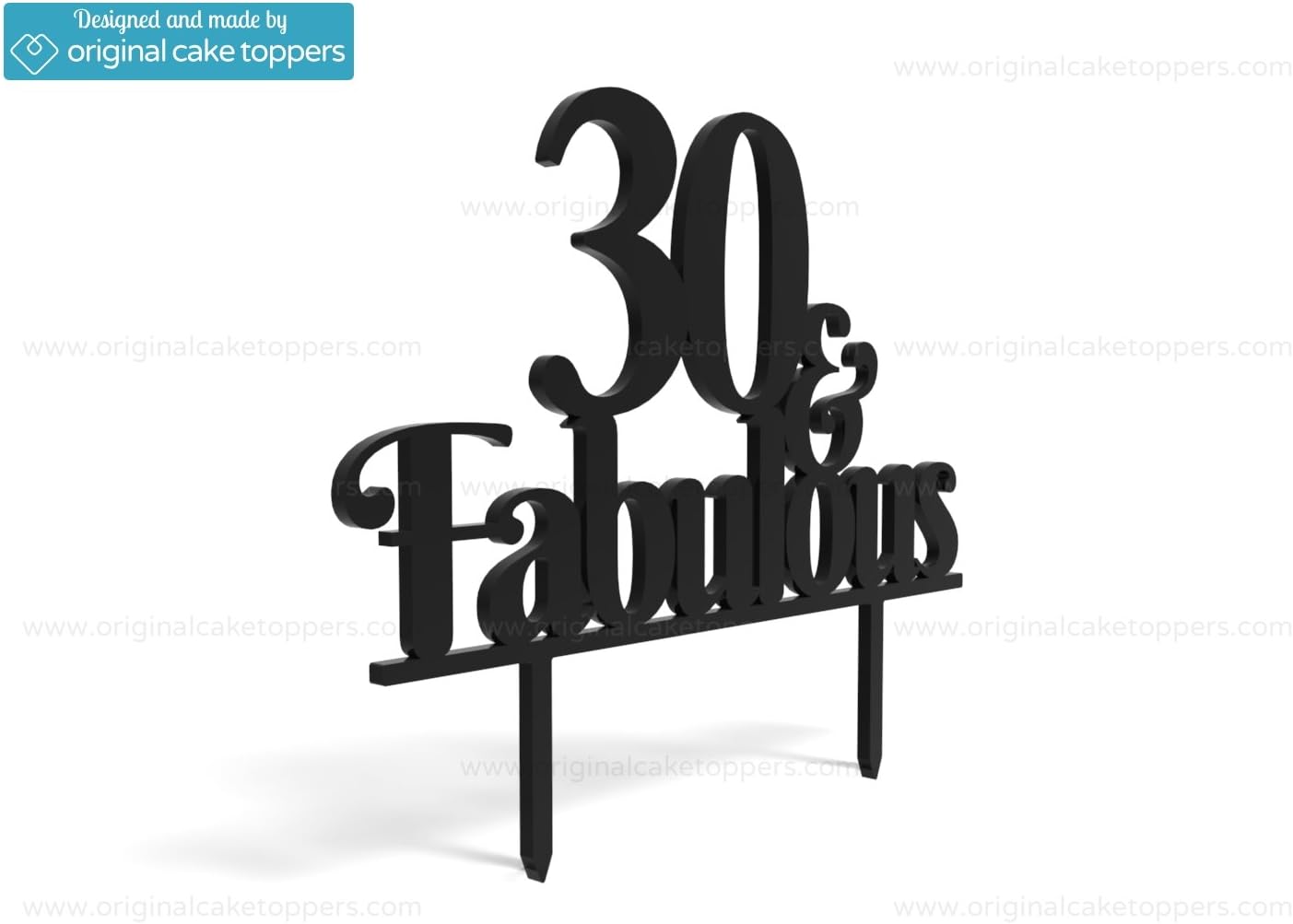 Original Cake Toppers 30 And Fabulous - Black