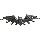 Womeet Coat Hooks Wall Mounted, Rustic Bat Key Hook Holder, Heavy Duty Decorative Black Wall Hooks for Mudroom, Towels, Hat Rack, Purse Hooks, Cast Iron Decorative &lrm;Antique Black Hooks