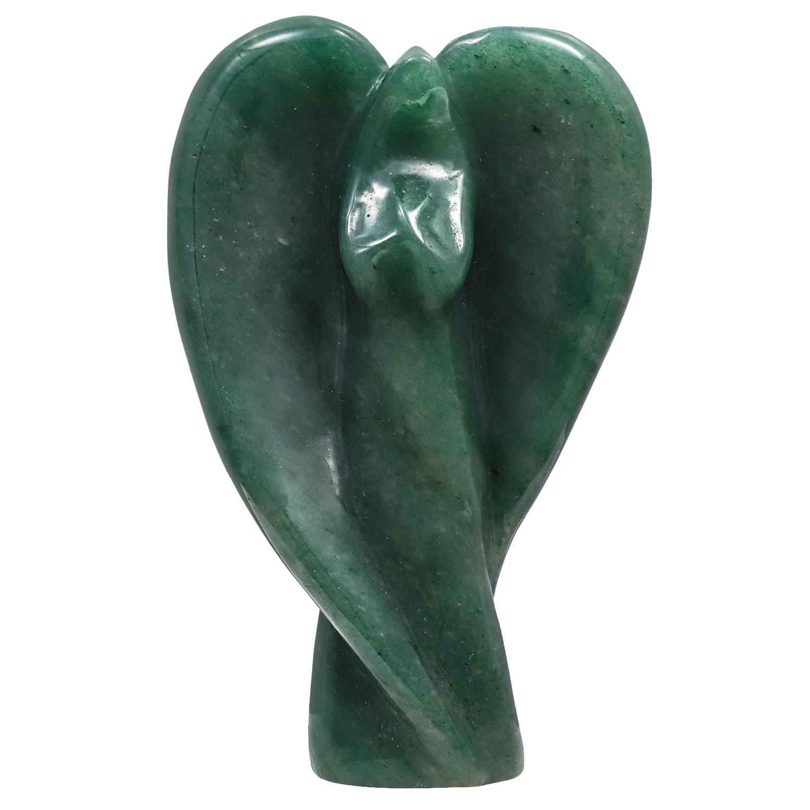 mookaitedecor Large Green Aventurine Crystal Angel Abstract Art Statue Guardian Angel Gift Reiki Healing Crystal Angel Ornament Love Peace Angel Figurine Sculpture Crystal Art Angel Room Decor