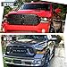 Seven Sparta Front Grill for Dodge Ram 1500 2013-2018 with 3 Amber LED lights Dodge ABS Grille (Matte Black)