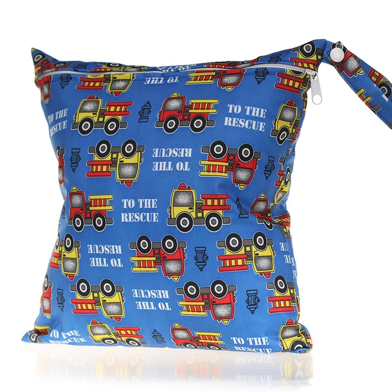 SYSUII Wet Bag Reusable Nappy Bags Wet and Dry Changing Bag Fabric Nappy Bags Nursery Laundry Bag Organiser Bag with Zip Car