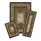 Achim Home Furnishings Capri 3-Piece Rug Set, Leopard Skin