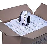 BETCKEY - Compatible Continuous Label Replacement for Brother DK-2210 (1-1/7" x 100'), Use with Brother QL Label Printers [20 Rolls]