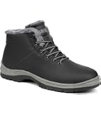 WHITIN Mens Winter Snow Boots Black Nubuck Fur Lined Wide Trekking Work Shoes 41 WHITIN Men main image 3