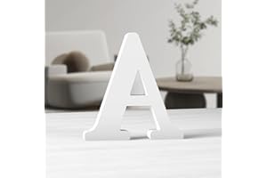 AOCEAN 6 Inch White Wood Letters Unfinished Wooden Letter for Wall Decorative Standing Letters White Block Letter for wall De