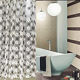 Best Black & white decorative peva mildew resistant anti mold shower curtain liner for bathroom waterproof/water-repellent antibacterial 72x72 Plus 12 hooks/rings