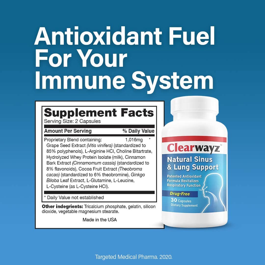 Physician Therapeutics CLEARWAYZ Allergies, Seasonal Allergy and Asthma Support, Sinus, Lung and Immune Health, Nasal Health, Improve Airways, Bronchial Wellness