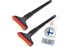 L & P CAR DESIGN Ice Scraper Brass Blade 2 Pack Car Ice Scraper Long Handle 14,5 inch Ice Scraper for Car Snow Scraper Ice Scrapers for Car Windshield Original Murska Europe (2-Pack L&P A055 Black Red)
