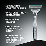Wilkinson Sword Quattro Titanium Sensitive Razor 1 Handle 9 Blades Pack view 2