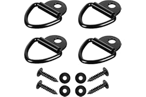 JCHL Cargo Tie-Down Anchors, 4PCS 2" Black Steel V-Ring Bolt On Trailer Cargo Rope Bolt on Surface Mounting Clip Truck Load Anchor Point Lashing Ring for Trailers Trucks Warehouses
