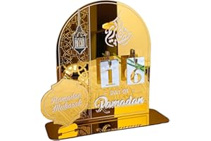 JACKLOVE Ramadan Advent Calendar Wooden Countdown Calendars Decorations for Home,Ramadan and Eid Decor Countdown Calendars Table Decor, Ramadan Eid DIY Count Down Decorations（MSL-268)