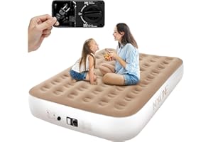 NXONE Queen Air Mattress with Built in Pump, Durable Inflatable Blow Up Mattresses with Storage Bag for Tent Camping, Travel, Home Guest Bed,13" Airbed Fast&Easy Inflation/Deflation