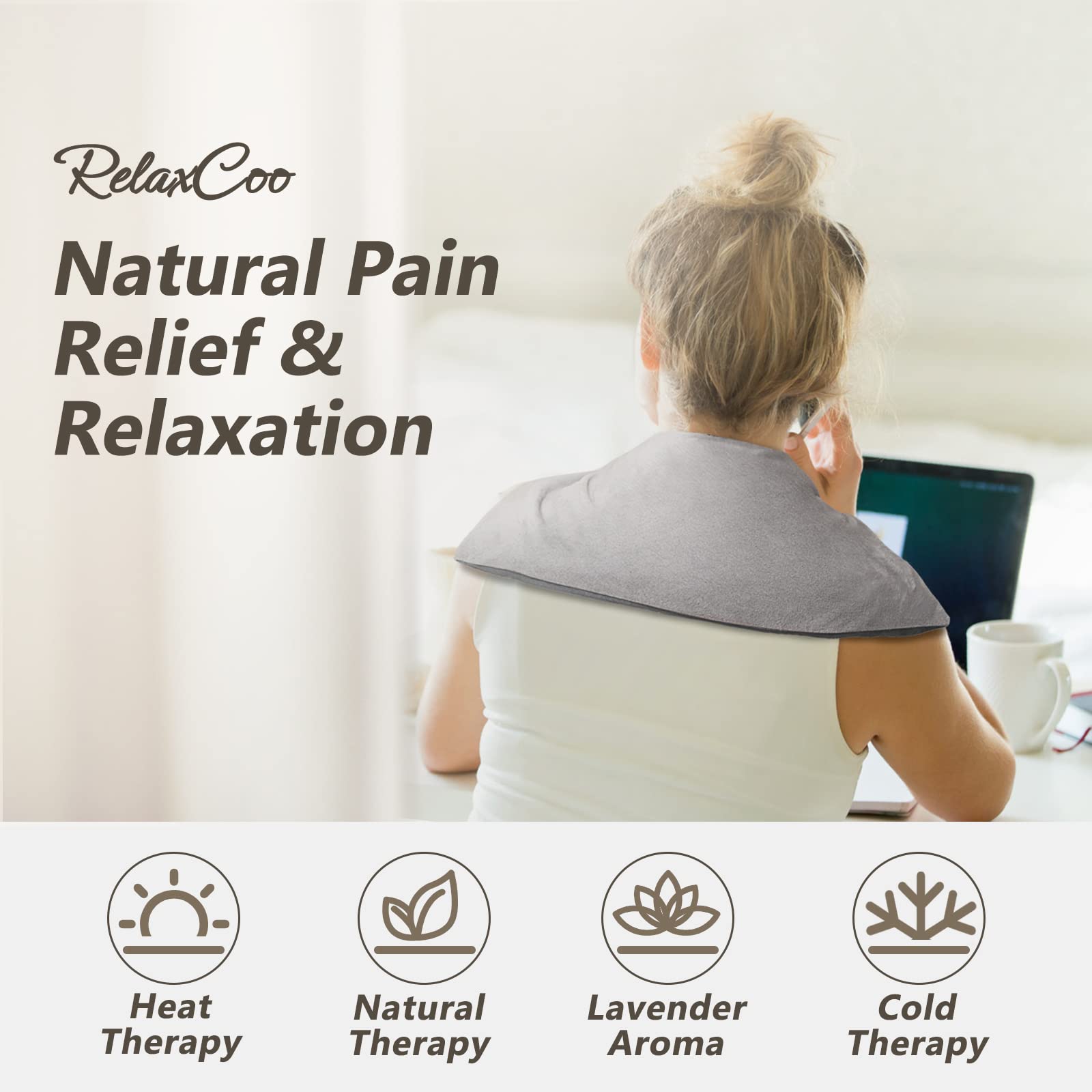 RelaxCoo Microwave Heating pad with Washable Cover 7 * 16