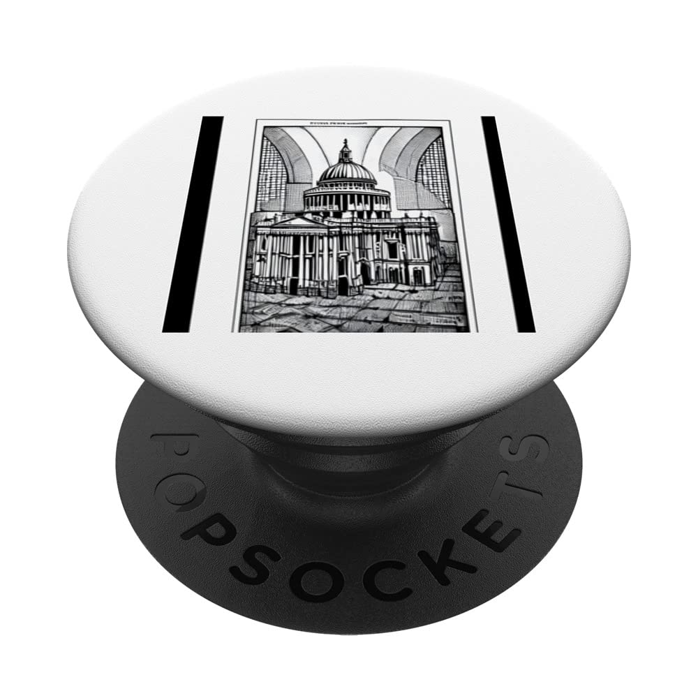 St Paul's Cathedral Surreal Line Art Masterpiece PopSockets Swappable PopGrip