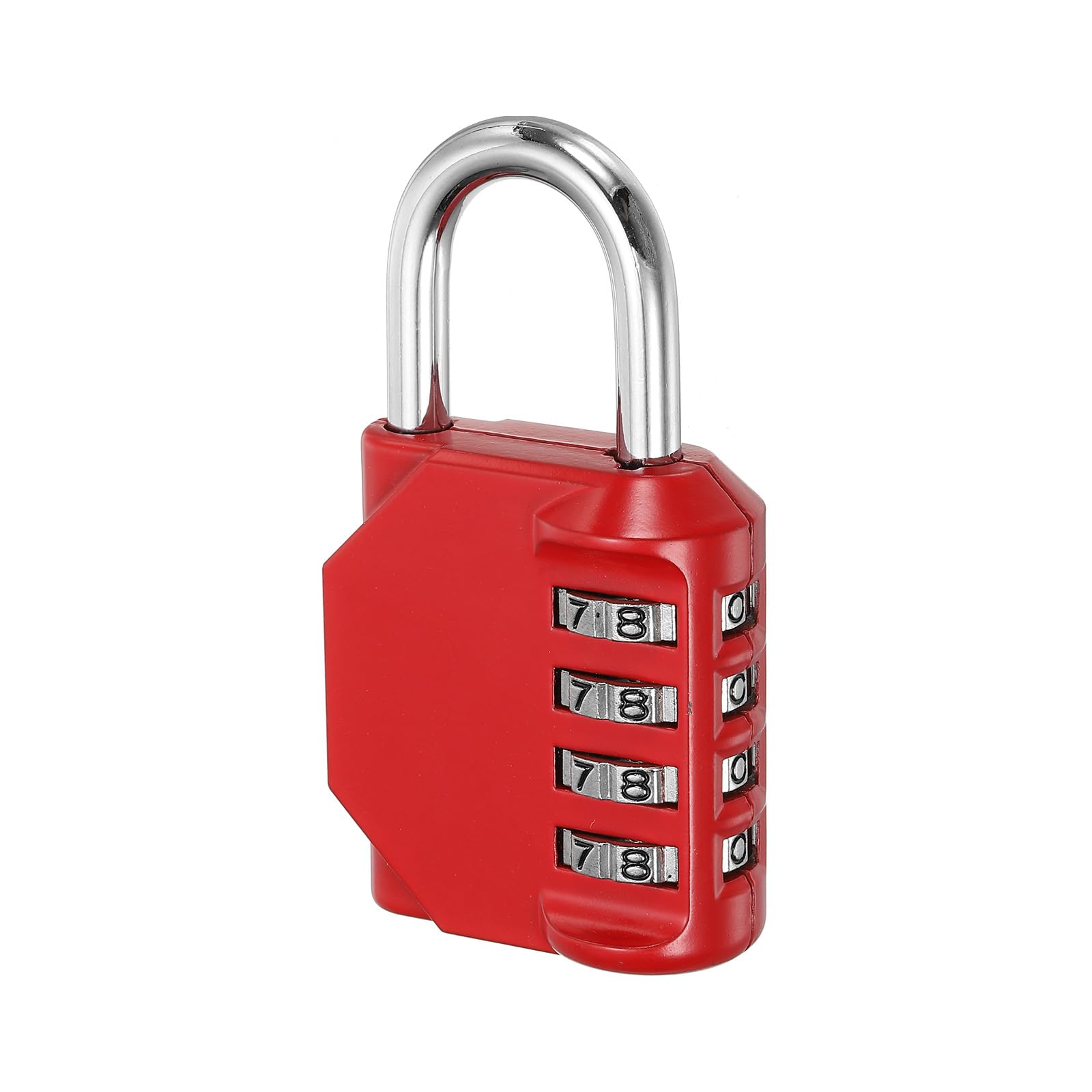 PATIKIL 3 Inch Long 4 Digit Combination Padlock, Waterproof Zinc Alloy Resettable Combination Lock for Outdoor Gym Gate Box, Red