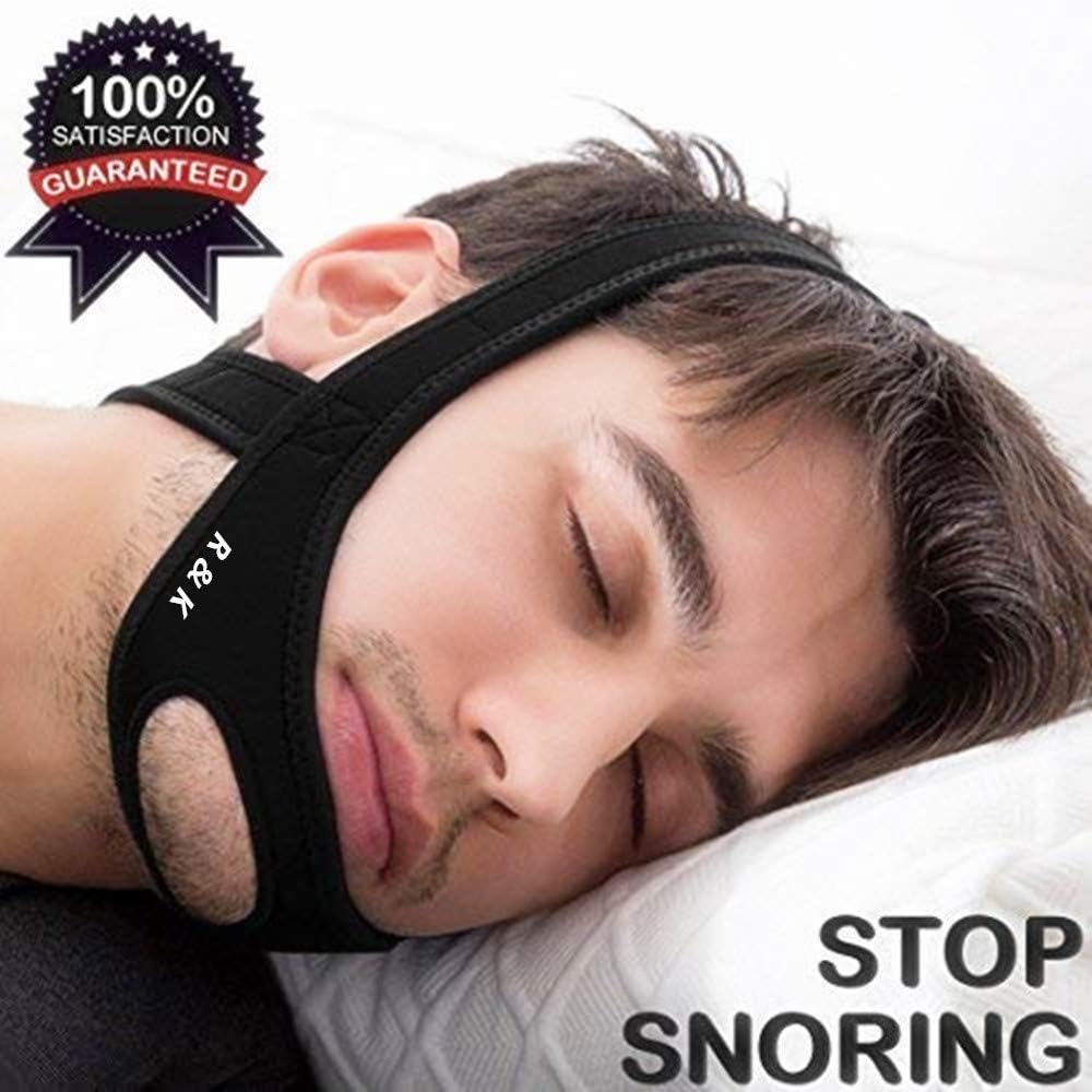 Anti Snoring Chin Strap, Stop Snoring Device and Snore Reduction,Adjustable Snoring Solution Chin Strap (Black)